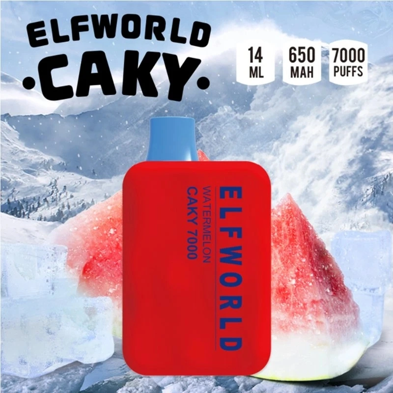 14 Ml E-Liquid Prefilled Elfworld Caky 7000 Puffs Disposable Vape Pod