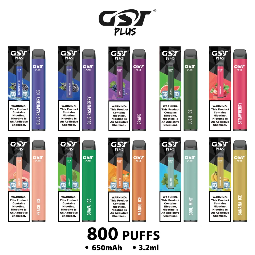 Gst Plus New Arrival 800puffs Disposable Electronic Cigarette Fog Vape E Cigarette