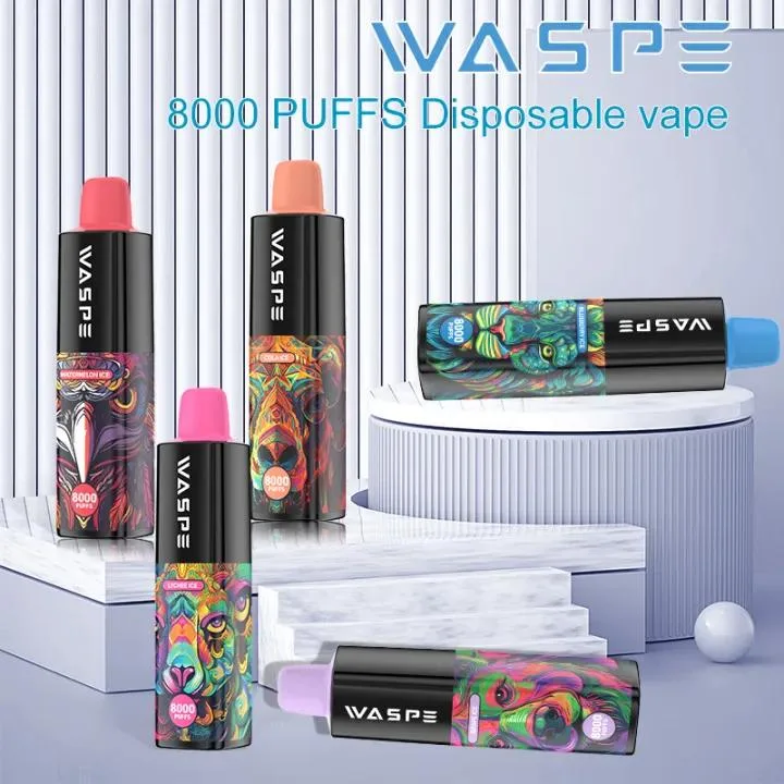 Waspe 8000puffs 5% Nicotine Disposable Vape Pen 16ml E-Liquid Ecig with Wholesale Price