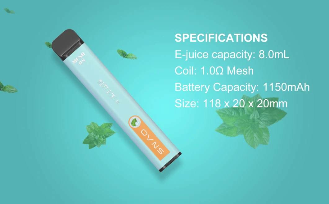2022 Hot Selling Vape Pen Electronic Cigarette Ovns Mesh08 2500puffs with 15 Flavors in Stock