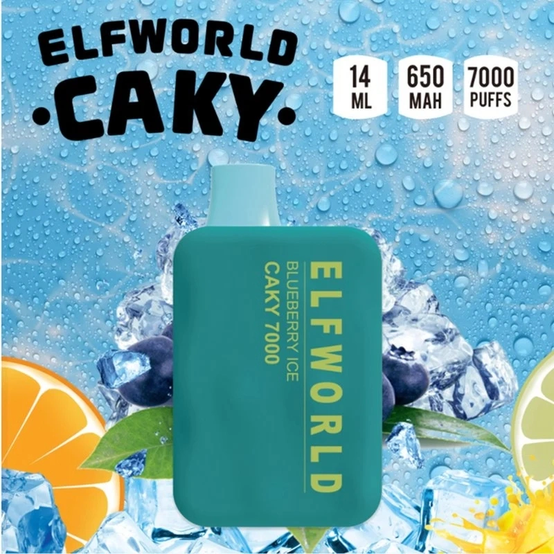 14 Ml E-Liquid Prefilled Elfworld Caky 7000 Puffs Disposable Vape Pod